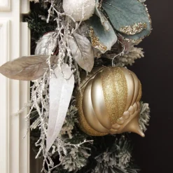 Champagne Glitter Swirl Christmas Onion Bauble Finials And Drops|
