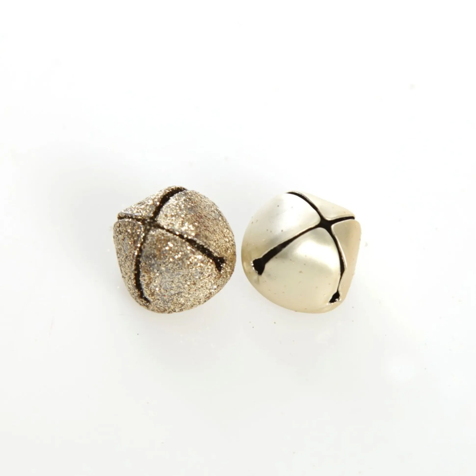 Champagne Mini Jingle Bell Decorations - Bag of 15 Christmas Craft Supplies|