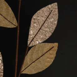 Champagne Mixed Leaf Burlap Sequin Spray Christmas Sprays|