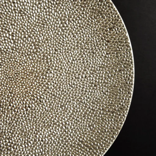 Champagne Pebble Round Christmas Charger Plate Christmas Table Decor|