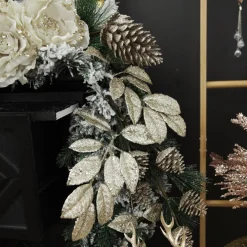 Champagne Sequin Mixed Leaf Christmas Garland Christmas Garlands|