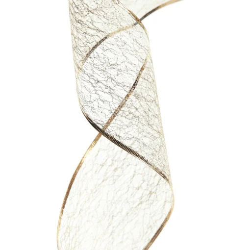 Champagne Spider Mesh Wired Christmas Ribbon Garland Tree Garlands|
