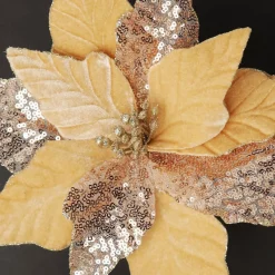 Champagne Velvet Sequin Flower Christmas Flowers|