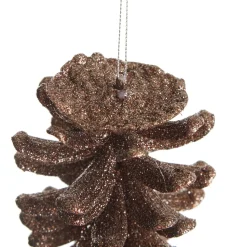 Chocolate Glitter Faux Hanging Pinecone Pinecones And Acorns|