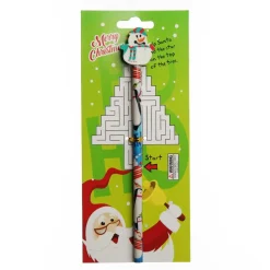 Christmas Pencil with Eraser - on Backing Card Kris Kringle Gifts|
