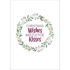 Christmas Wishes and Mistletoe Kisses Poster Print Christmas Prints|