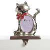 Chrome Cat Christmas Stocking Hanger with Photo Holder Pet Stockings|