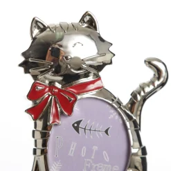 Chrome Cat Christmas Stocking Hanger with Photo Holder Pet Stockings|