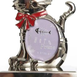 Chrome Cat Christmas Stocking Hanger with Photo Holder Pet Stockings|
