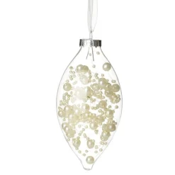 Clear Glass Craft Teardrop Bauble - Set of 4 Glass Baubles|