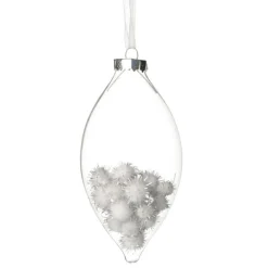 Clear Glass Craft Teardrop Bauble - Set of 4 Glass Baubles|