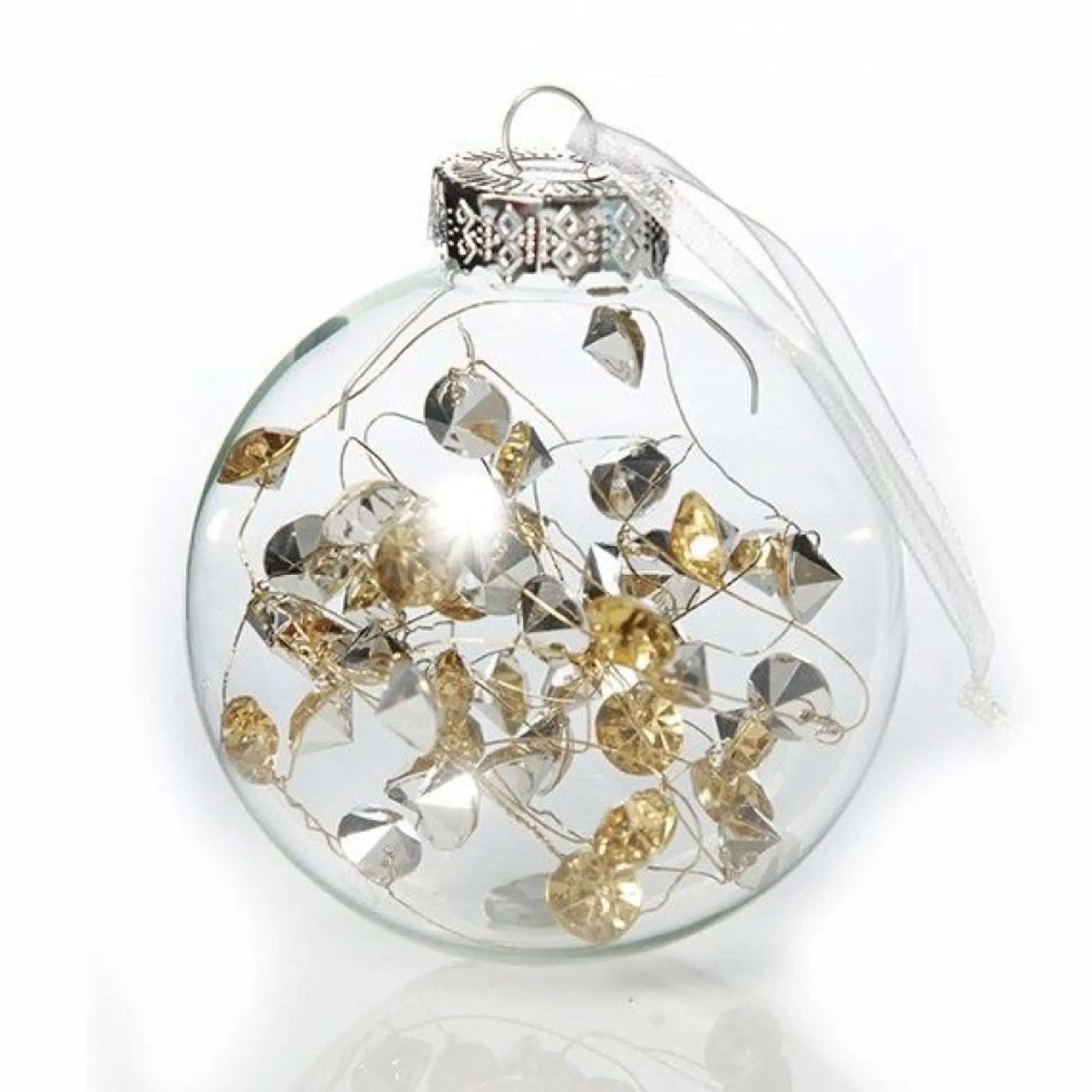8cm Clear Glass Craft Bauble - Set of 4 Glass Baubles|