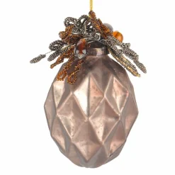 Copper Glass Geometric Jewel Bauble Decorative Christmas Baubles|