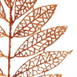 Copper Glitter Mesh Leaf Pick - Set of 2 Christmas Pick|