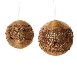 Copper Glitter Sequin Ball Decorative Christmas Baubles|
