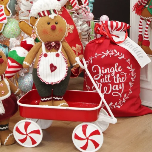 Cuddly Plush Standing Boy Gingerbread Christmas Ornament Christmas Figurines|