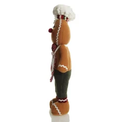 Cuddly Plush Standing Boy Gingerbread Christmas Ornament Christmas Figurines|