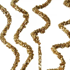 Curly Gold Beaded Glitter Pick Christmas Tree Picks|