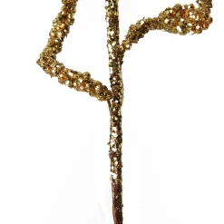 Curly Gold Beaded Glitter Pick Christmas Tree Picks|