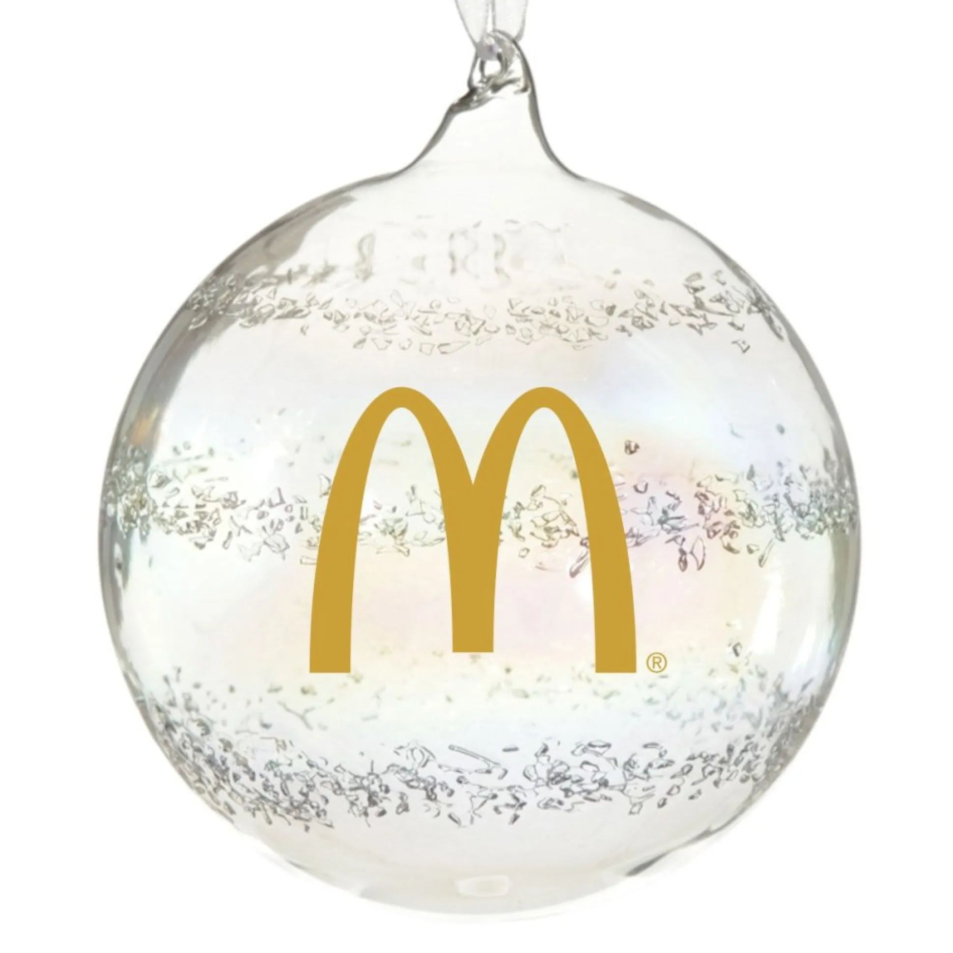 Customised Large Clear Glass Logo Decal Bauble Corporate Logo Baubles|