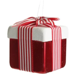 Cute Red and White Hanging Gift Box Christmas Decoration Christmas Tree Decorations|