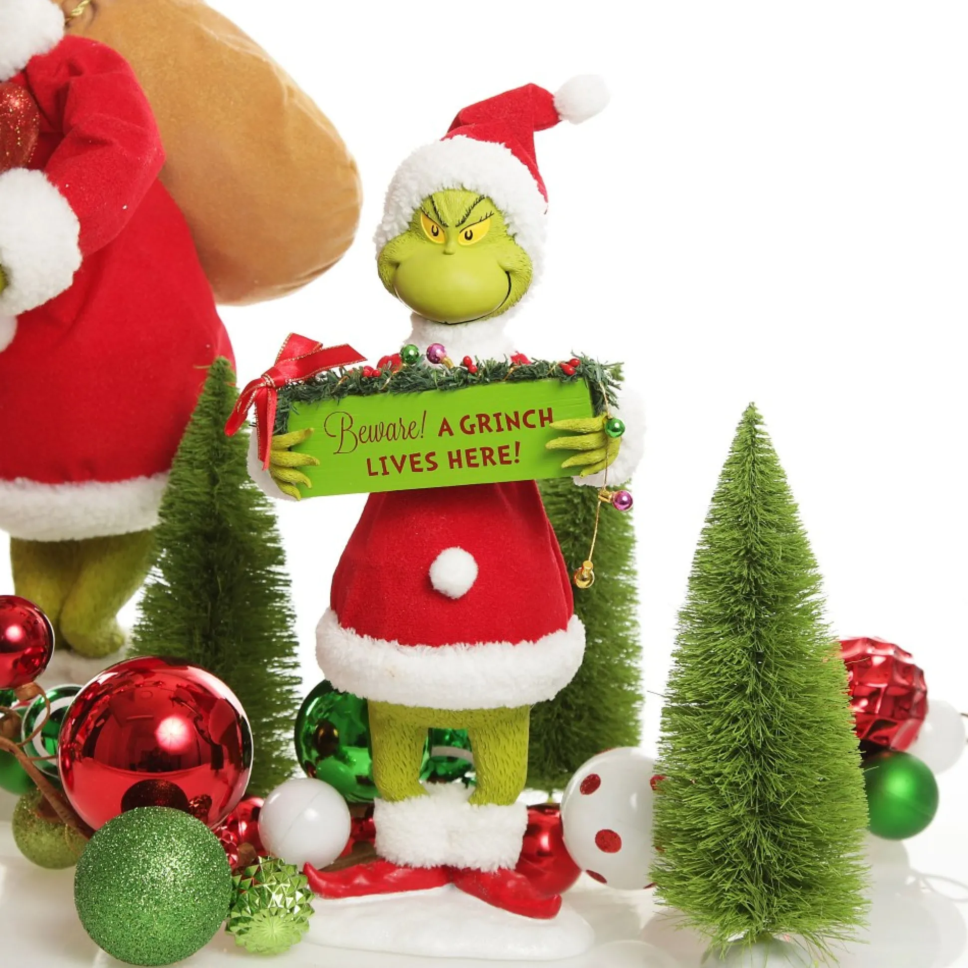 D56 Possible Dreams - Beware! A Grinch Lives Here Christmas Ornament Christmas Figurines|