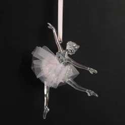 Dancing Ballerina Tree Decoration with Pink Tulle TuTu Christmas Tree Decorations|