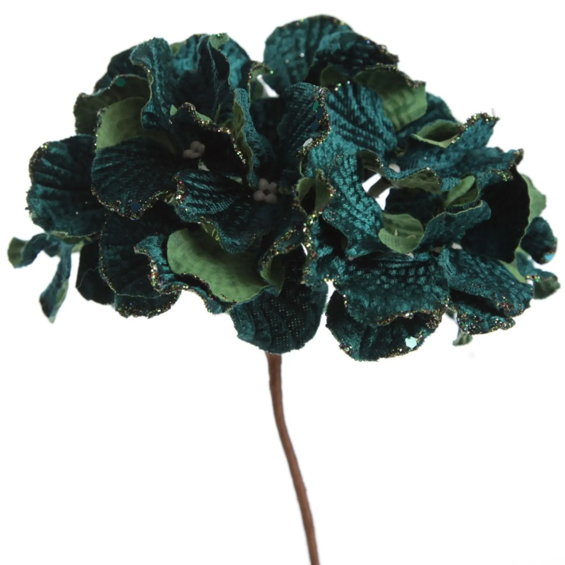 Dark Green Hydrangea Flower Stem Christmas Flowers|