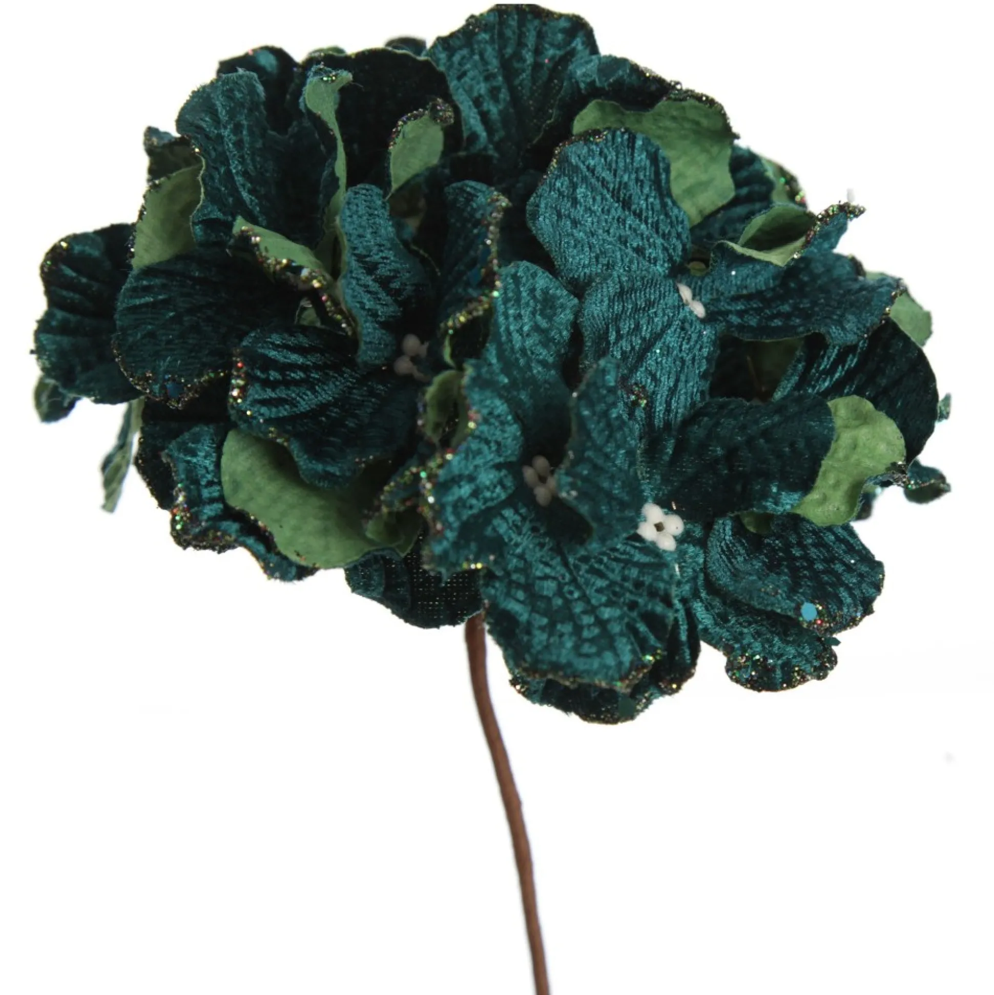 Dark Green Hydrangea Flower Stem Christmas Flowers|