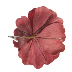 Dark Pink Velvet Magnolia Flower Clip with Jewel Centre and Sequin Tips Christmas Flowers|