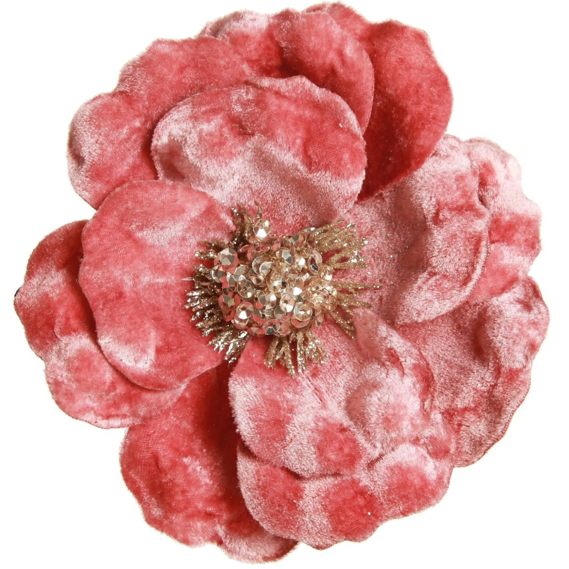 Dark Pink Velvet Magnolia Flower Clip Christmas Flowers|