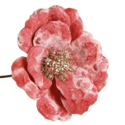Dark Pink Velvet Magnolia Flower Clip Christmas Flowers|