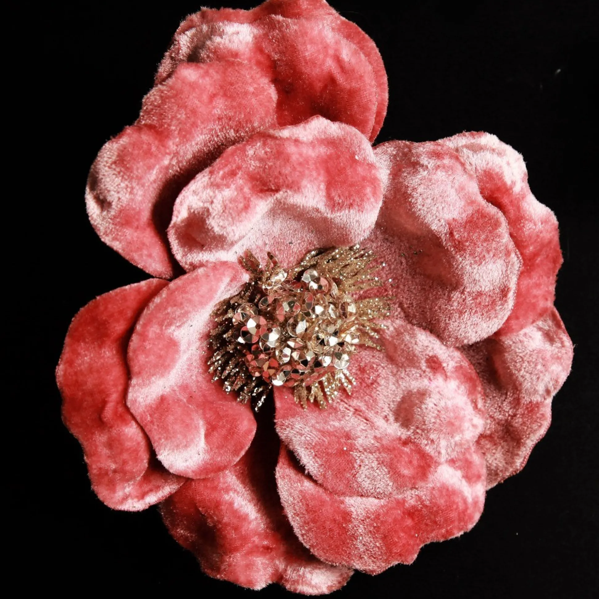 Dark Pink Velvet Magnolia Flower Clip Christmas Flowers|