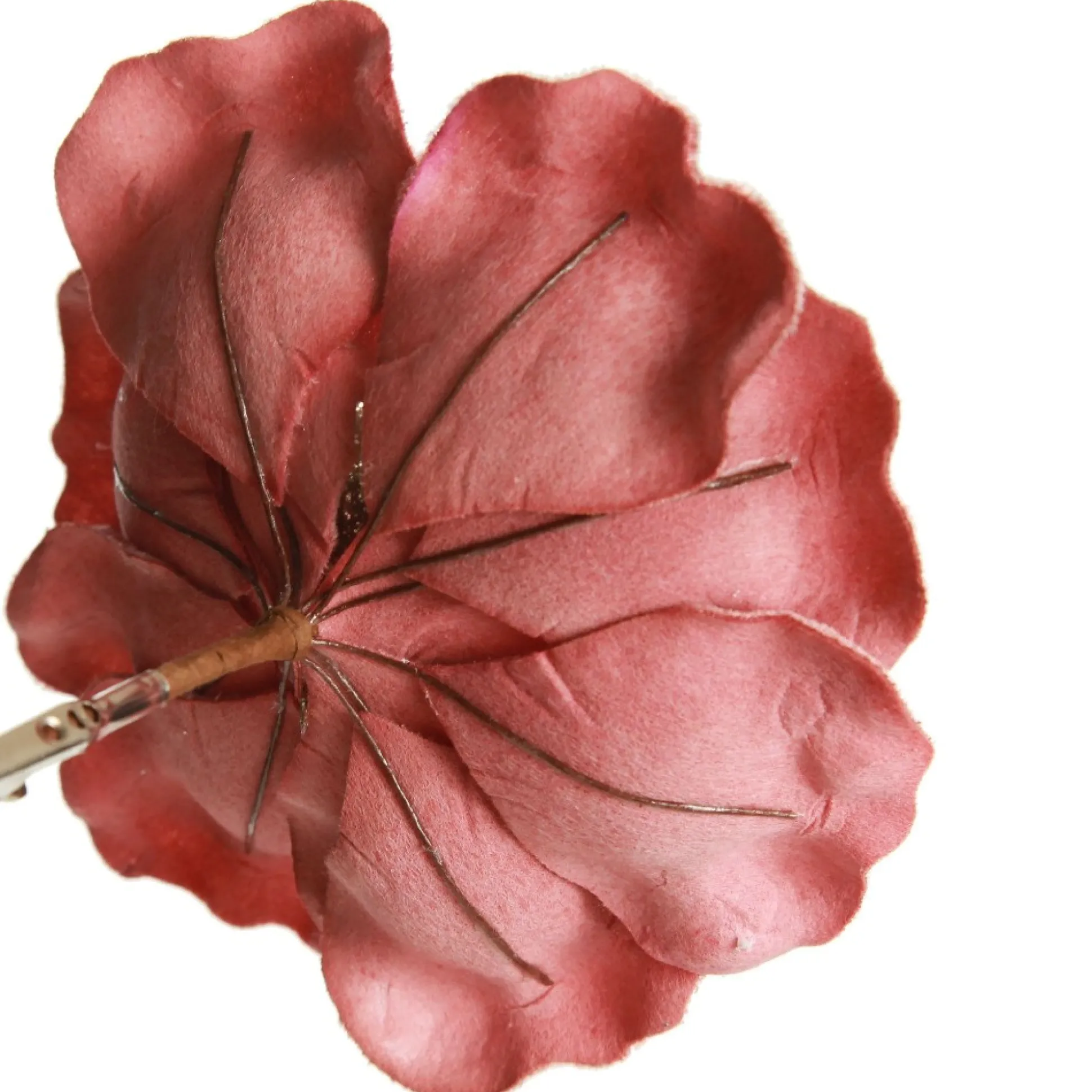 Dark Pink Velvet Magnolia Flower Clip Christmas Flowers|