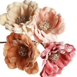 Dark Pink Velvet Magnolia Flower Clip Christmas Flowers|
