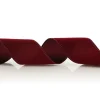 Dark Red Velvet Ribbon with Wired Edge - 6cm Ribbons|