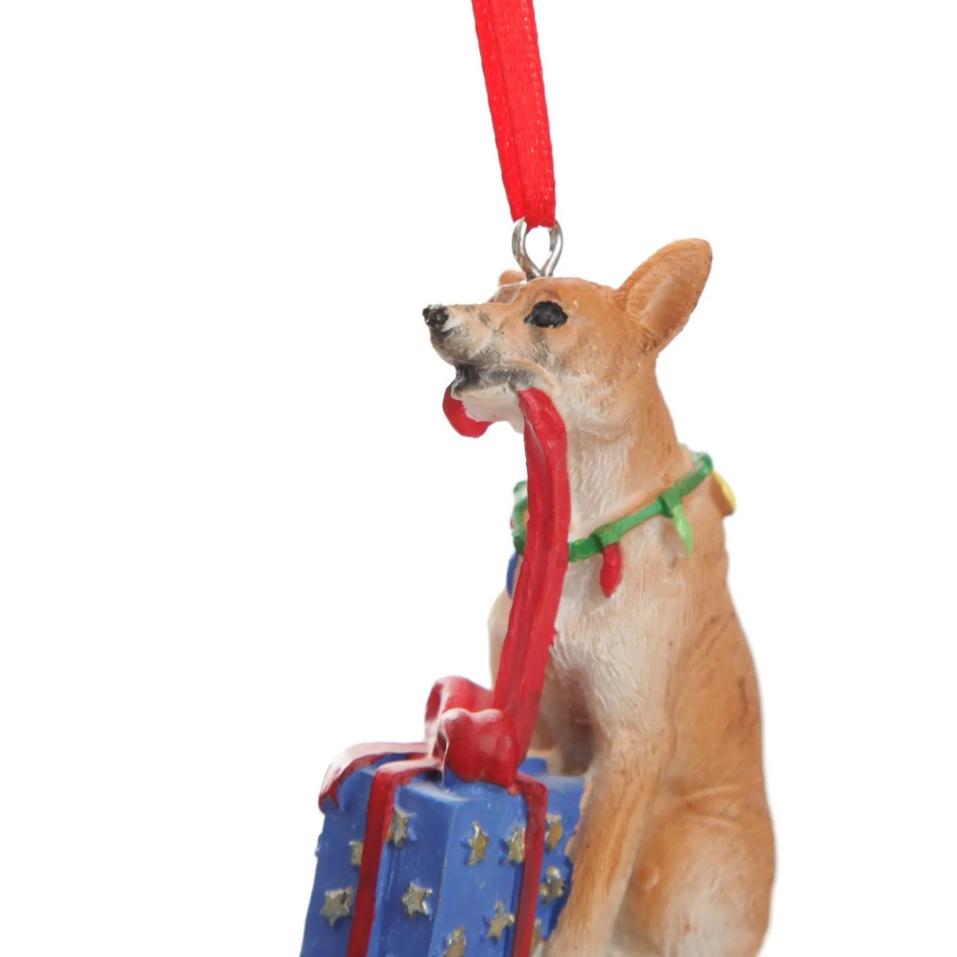 Dingo with Present Australiana Christmas Tree Decoration Australian Tree Decorations|