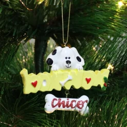Dog Bow Wow Ornament Personalised Decorations|