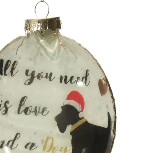 Dog Lovers Christmas Glass Disc Glass Hearts And Discs|