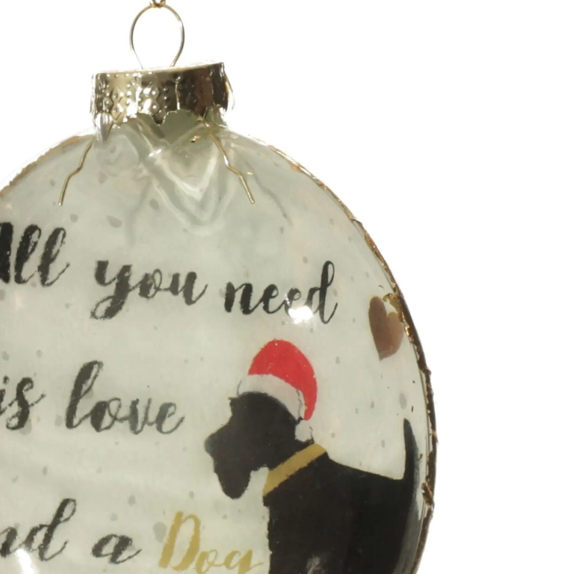 Dog Lovers Christmas Glass Disc Glass Hearts And Discs|