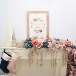 Dusky Pink Round Leaf Eucalyptus Dollar Gum Spray Christmas Sprays|