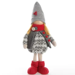 Elsa Cute Christmas Dress up Ornament in Grey Knit Dress Christmas Figurines|