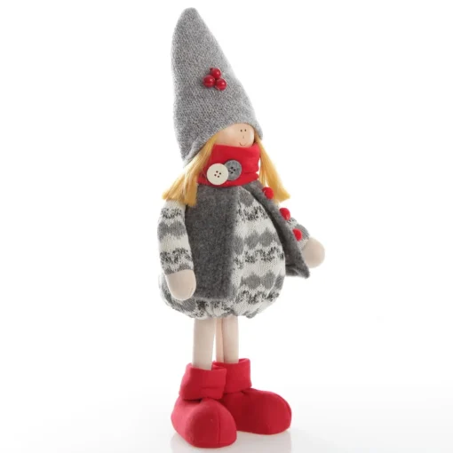 Elsa Cute Christmas Dress up Ornament in Grey Knit Dress Christmas Figurines|