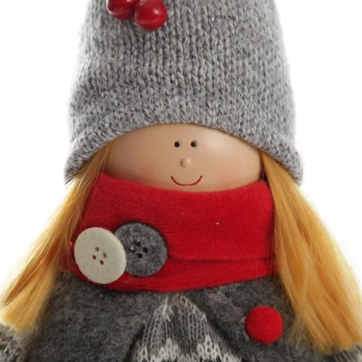 Elsa Cute Christmas Dress up Ornament in Grey Knit Dress Christmas Figurines|