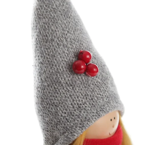 Elsa Cute Christmas Dress up Ornament in Grey Knit Dress Christmas Figurines|