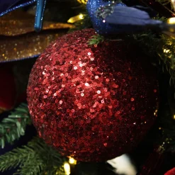 Extra Large Red Sequin Christmas Bauble Decorative Christmas Baubles|