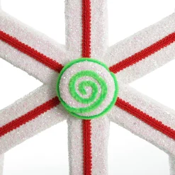 Extra Large White Snowflake with Red Lolly Trim Snowflakes And Stars|