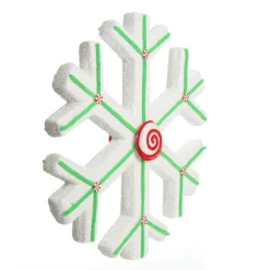 Extra Large White Snowflake with Mint Green Lolly Trim Snowflakes And Stars|