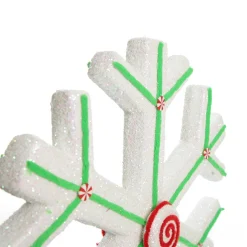 Extra Large White Snowflake with Mint Green Lolly Trim Snowflakes And Stars|