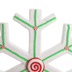 Extra Large White Snowflake with Mint Green Lolly Trim Snowflakes And Stars|